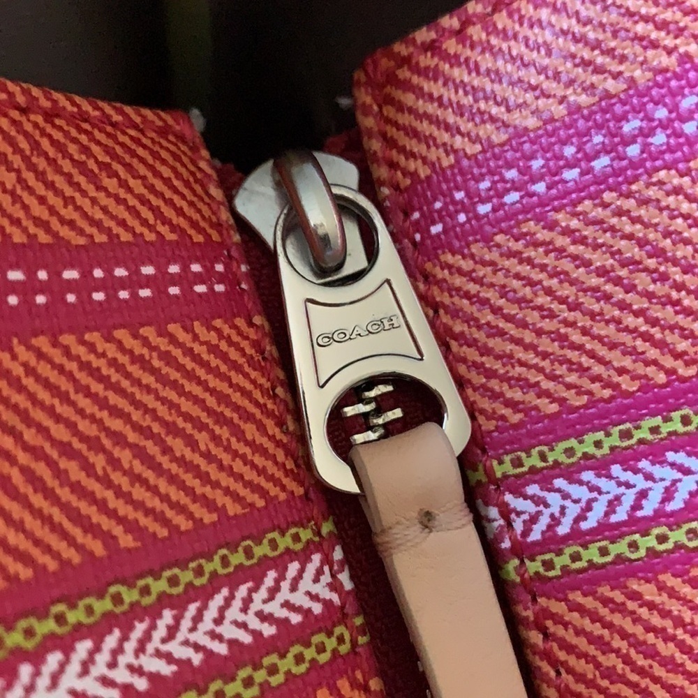 Coach Legacy Weekend Ticking Stripe PVC Zip Tote - Picture 11 of 16